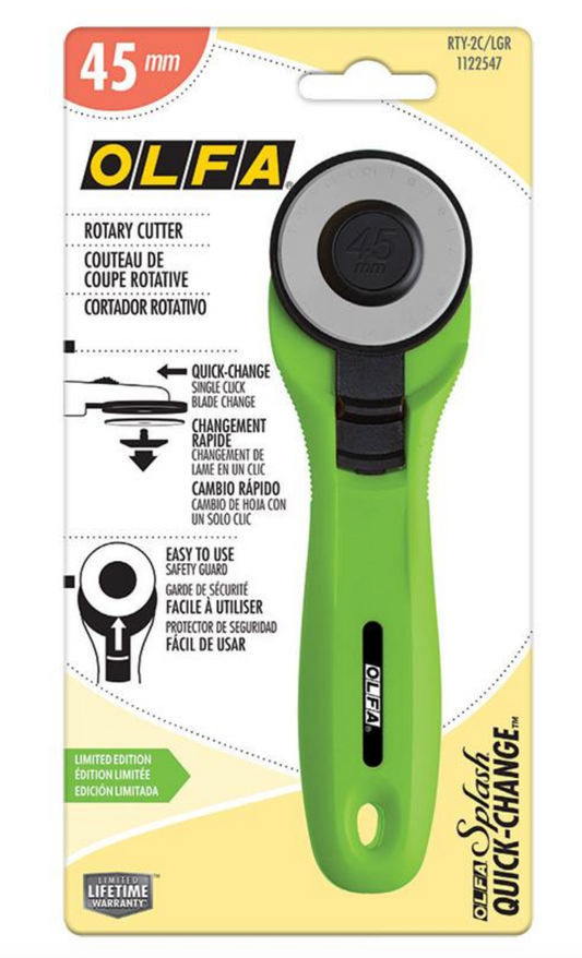 Olfa | 45 MM Rotary Cutter | Lime Green