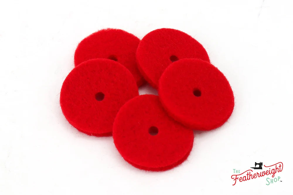 Felt, Red Wool Circle - Singer Featherweight