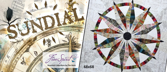Quilt Kit | Sundial KIT | Featuring Tim Holtz Fabrics | Quiltworx | Foundation Paper Piecing
