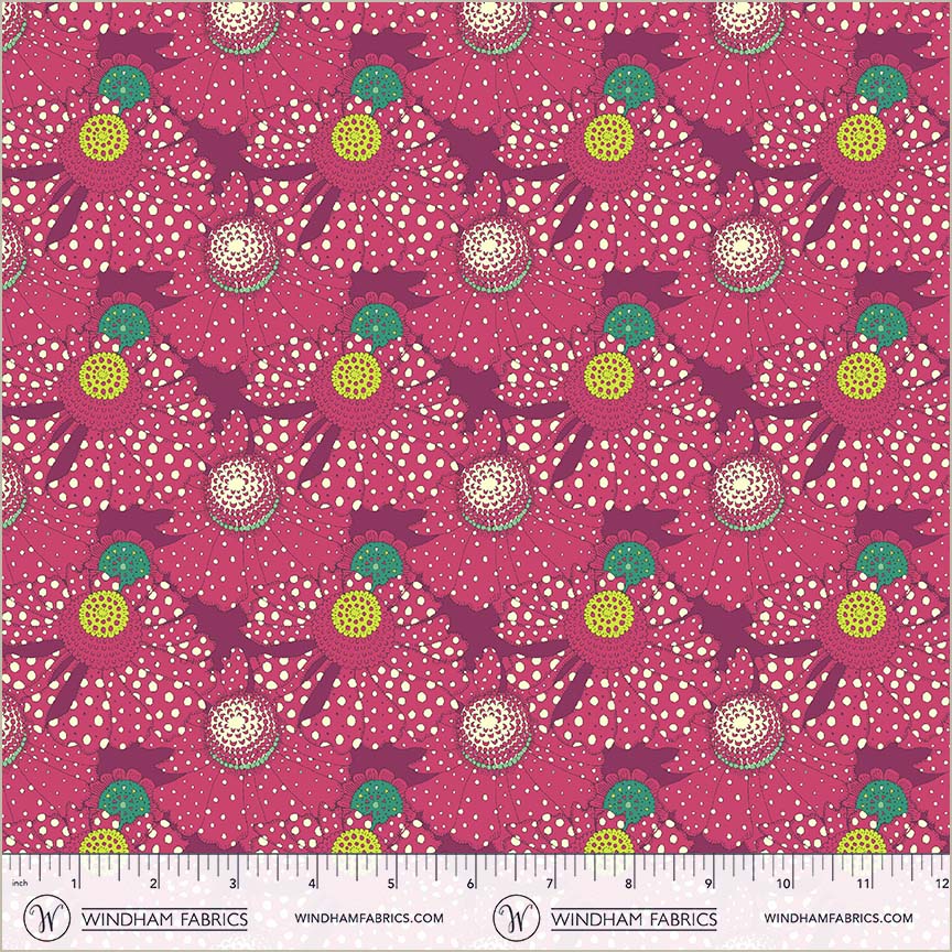 Windham Fabrics | Sally Kelly | Sunshine | Polka Flower | Plum
