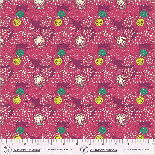 Windham Fabrics | Sally Kelly | Sunshine | Polka Flower | Plum