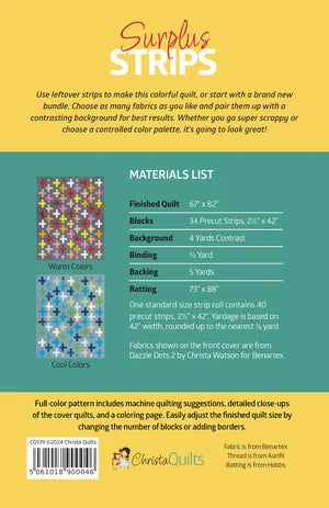 Pattern | Surplus Strips | Quilt Pattern | Christa Watson