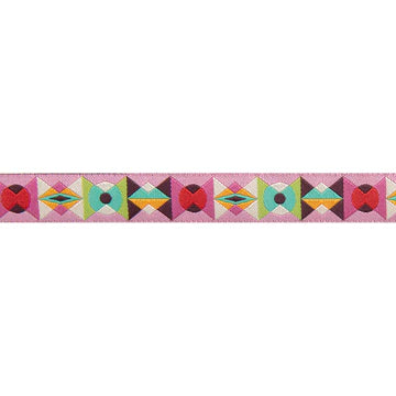Ribbon | Arrowhead Starlight Pink ribbon | 5/8” woven jacquard | Tula Pink