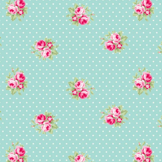 Tanya Whelan | Barefoot Roses Classics | Rose Cluster Dots | Aqua