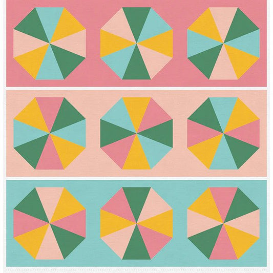 Paintbrush | Quilting Rockstar | Table Runner | 44" Panel | Aqua |Pink