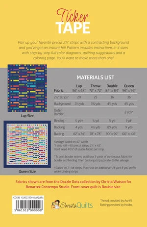 Pattern | Ticker Tape | Quilt Pattern | Christa Watson