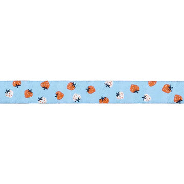 Ribbon | Strawberry | Strawberry Toss in Kim Blue | 5/8" width | by Kimberly Kight
