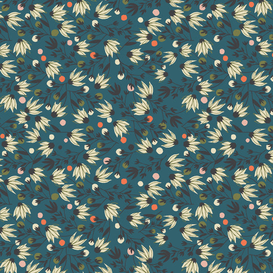 Cotton + Steel | Riverbank | Edge Flower | Teal