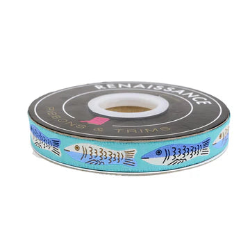 Ribbon | Ooh Lucky Lucky | Sardines in Twilight | 5/8" width | by Alexia Abegg