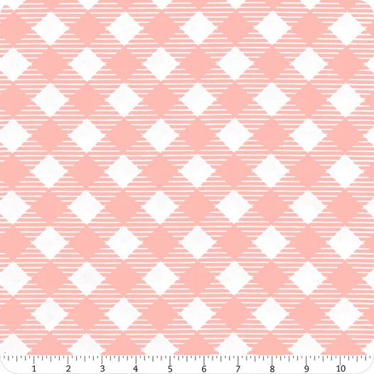 Riley Blake | Bee GInghams | 108" Wide Back | Coral | WB12562-Coral