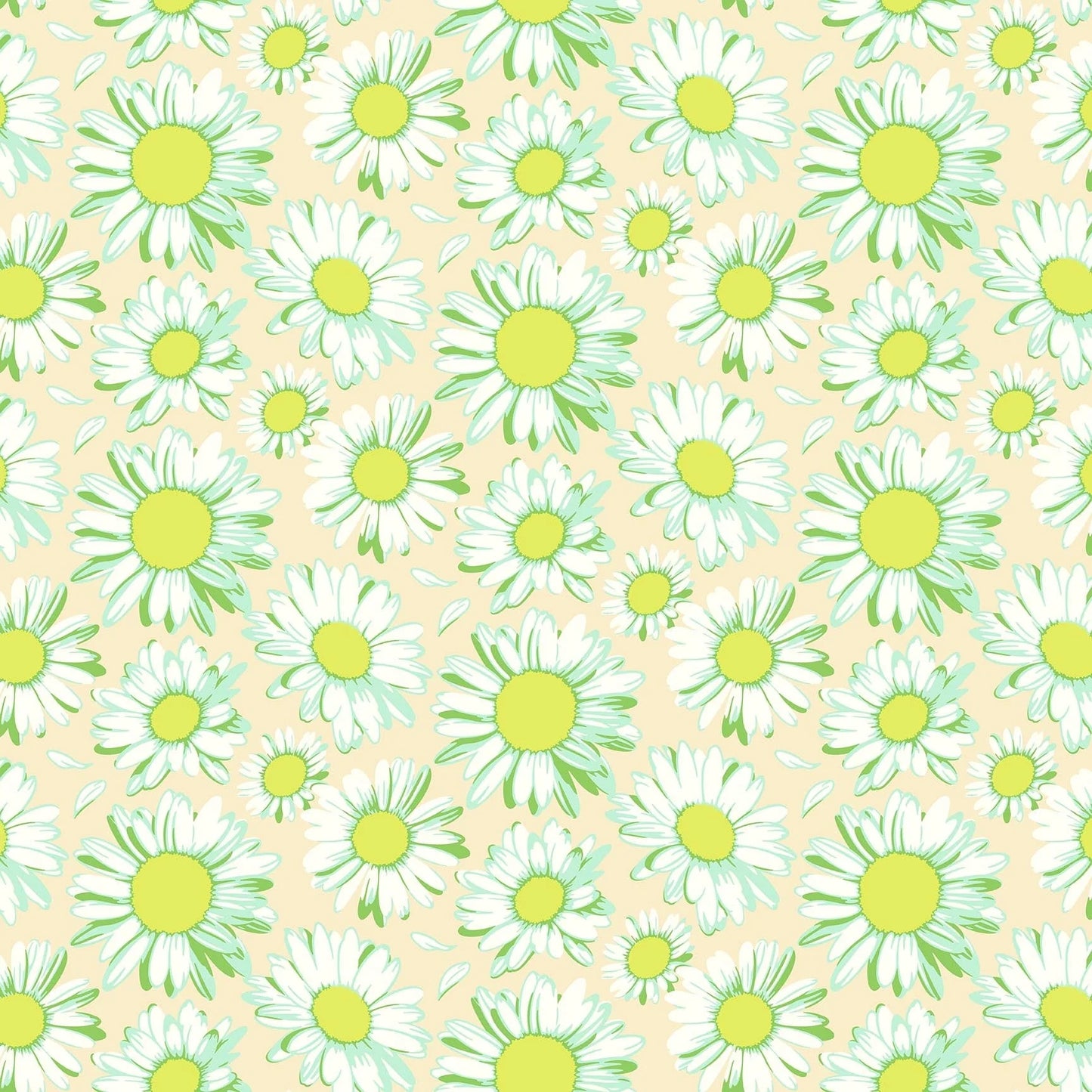 FIGO Fabrics| Daisy Crush | Sunshine Daisies in Ivory | Heather Bailey