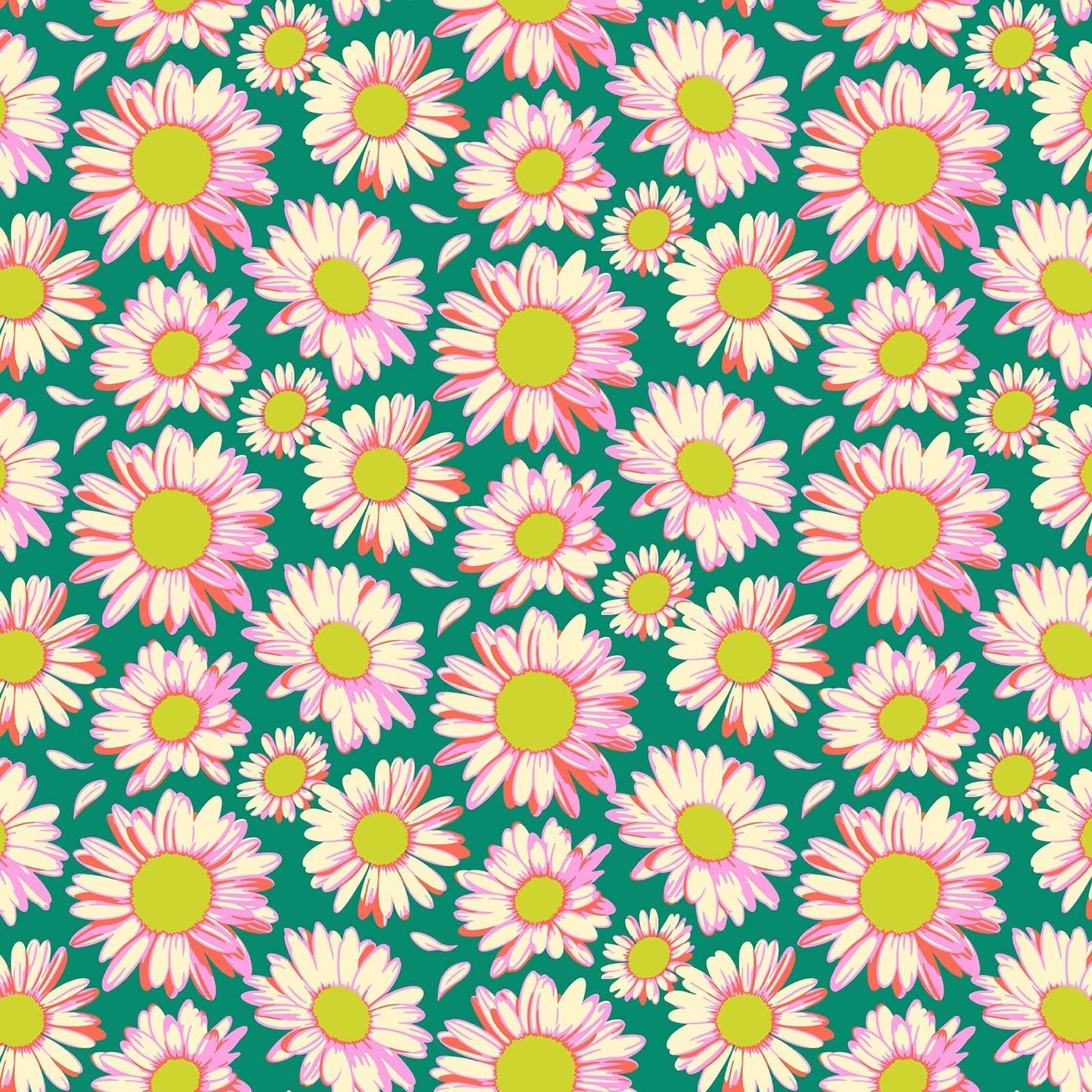 FIGO Fabrics| Daisy Crush | Sunshine Daisies in Emerald | Heather Bailey