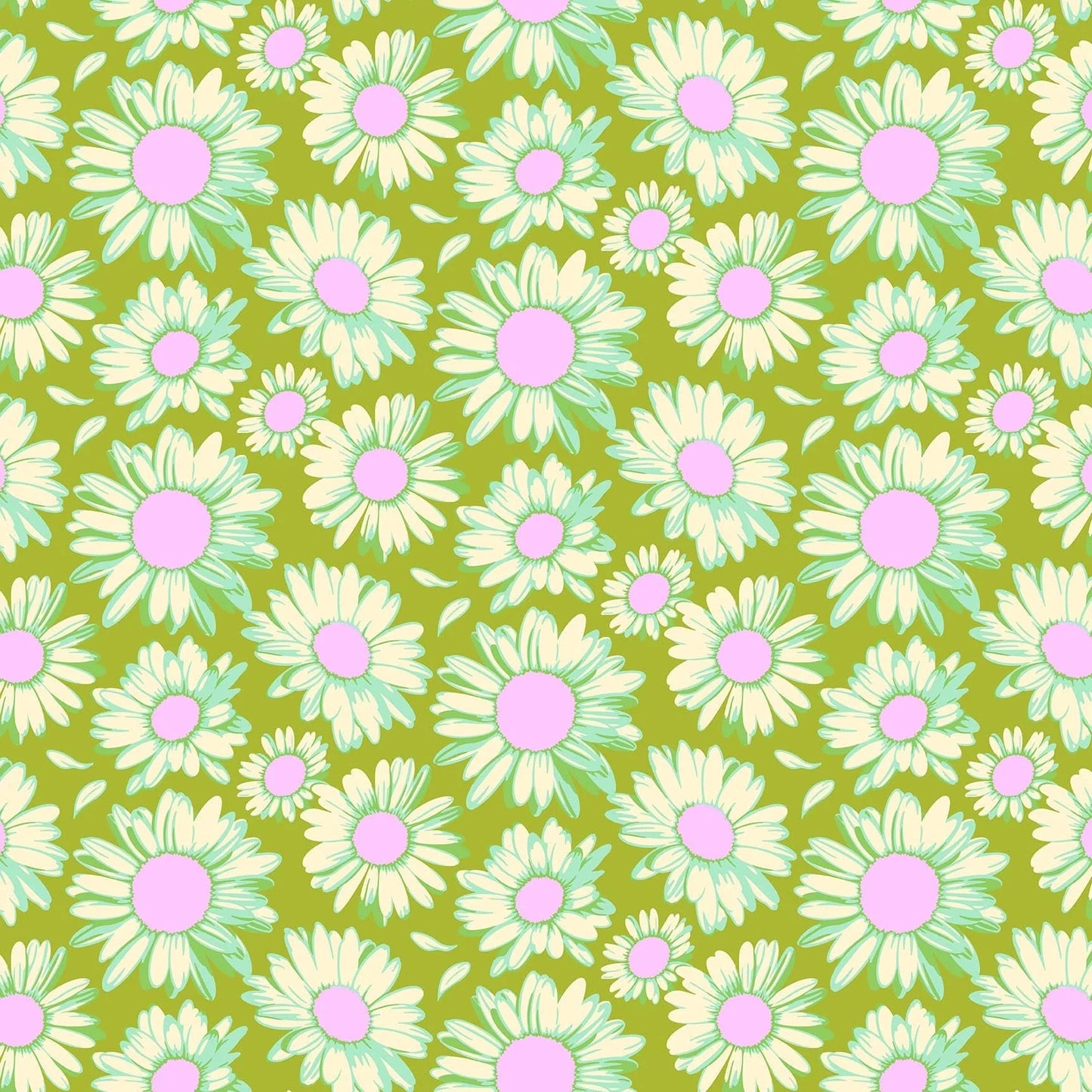 FIGO Fabrics| Daisy Crush | Sunshine Daisies in Olive | Heather Bailey