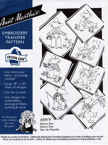 Aunt Martha’s | Embroidery Transfer Pattern | #3919 | Denim Dan