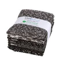 Stoffabrics (8) fat quarter bundle dark grey