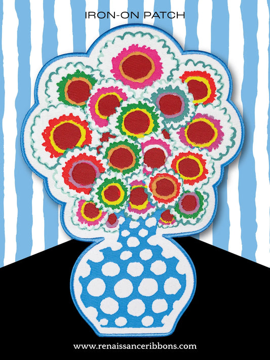 Kaffe Fassett x Oliso - Bouquet Iron-On Woven Patch - 5" x 7"