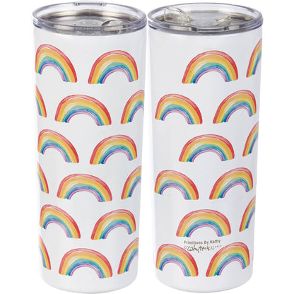 Rainbow Pattern Coffee Tumbler