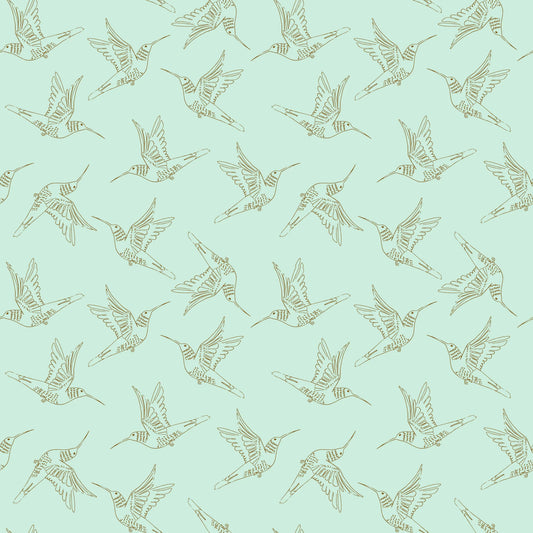 Poppie Cotton | Serenity Blooms | Hummingbird Dance | Mint