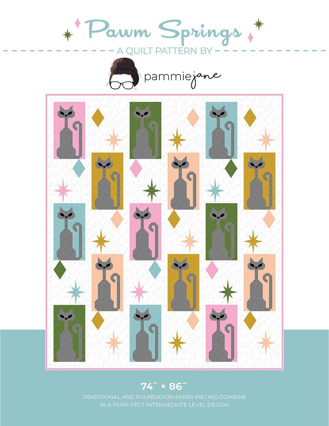 Pawn Springs | Pammie Jane | Quilt Pattern | 74" x 86"