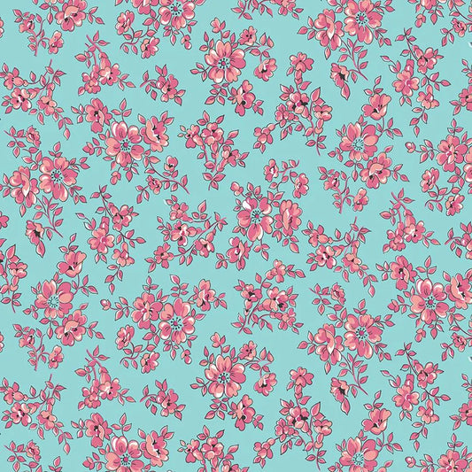 Riley Blake | Precious Petites | Blossoms | Aqua