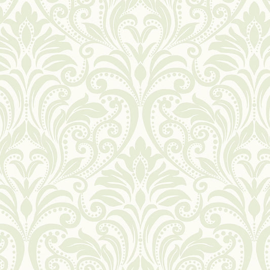 Benartex | Festive Damask Green | A Festival of Roses