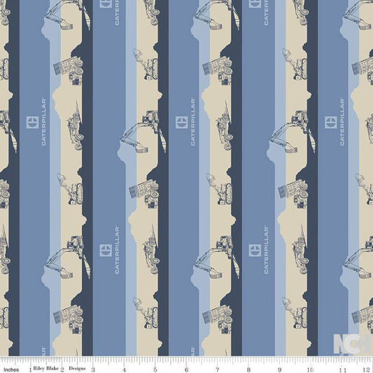 Riley Blake | Vintage Caterpillar Stripe | Blue