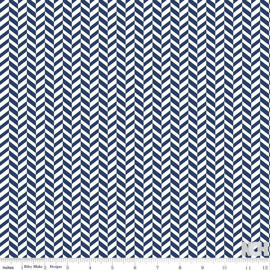 Riley Blake Effervescence Herringbone Navy