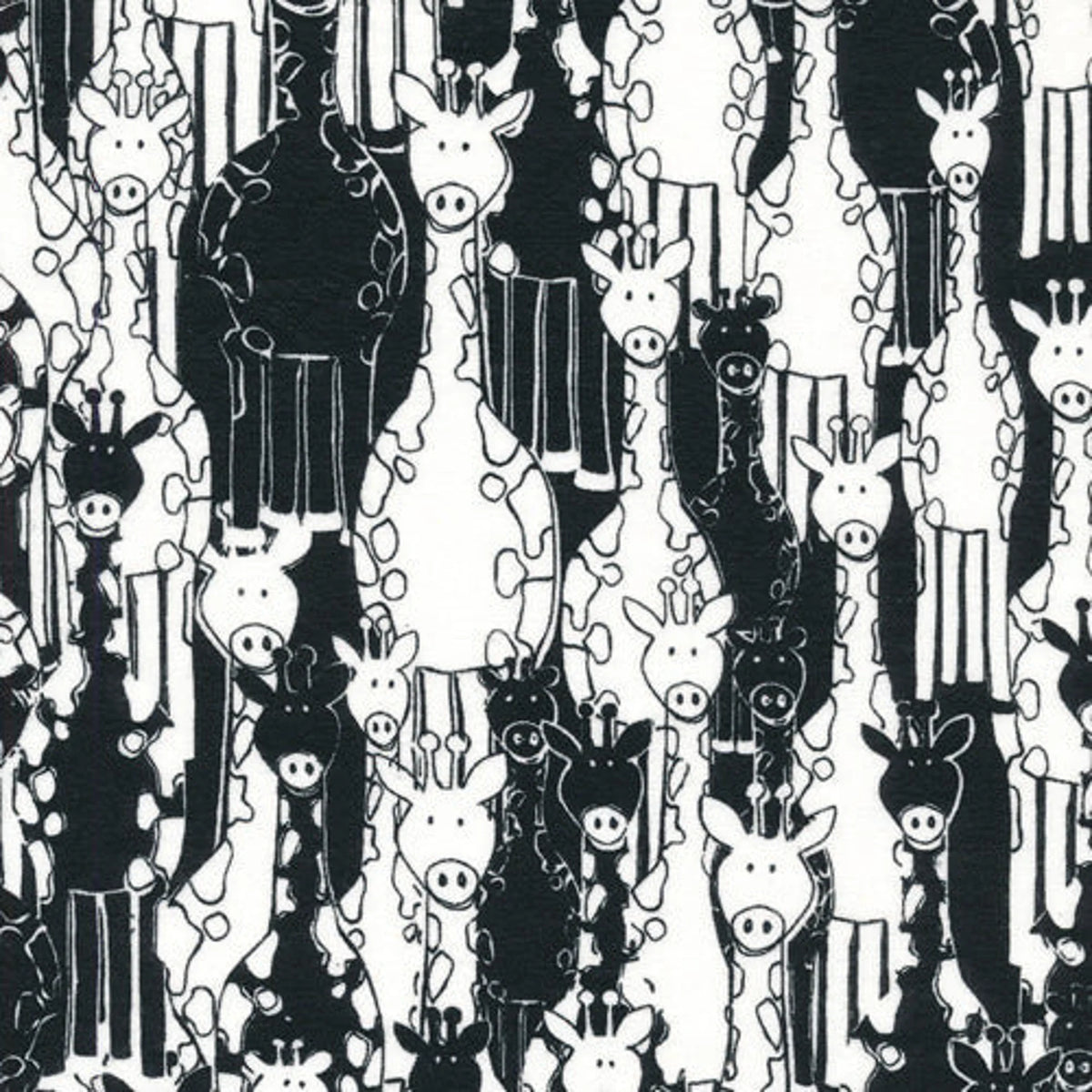 Fabri-Quilt, Inc. | Fluffy Flannel | Giraffes | Black