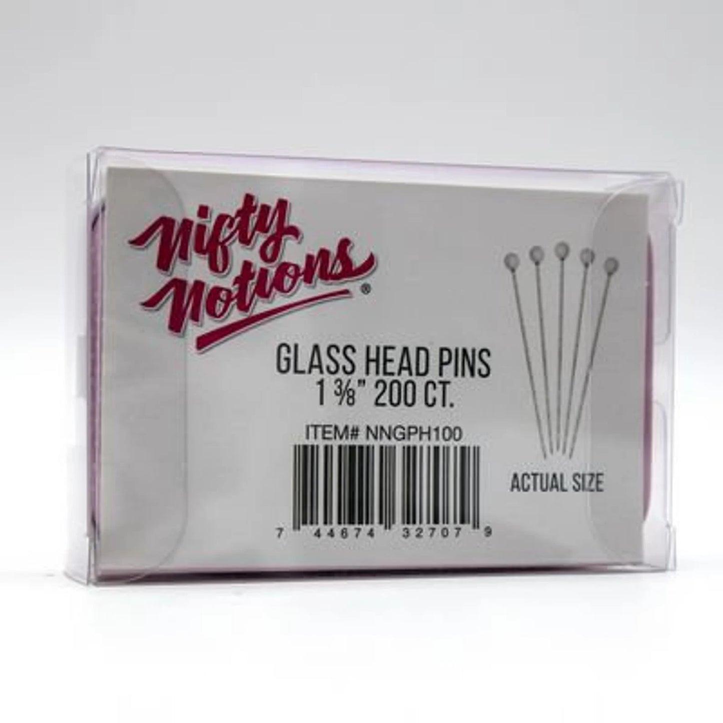 Nifty Notions | Glass Head Pins | 1 3/8" | 200 Ct.