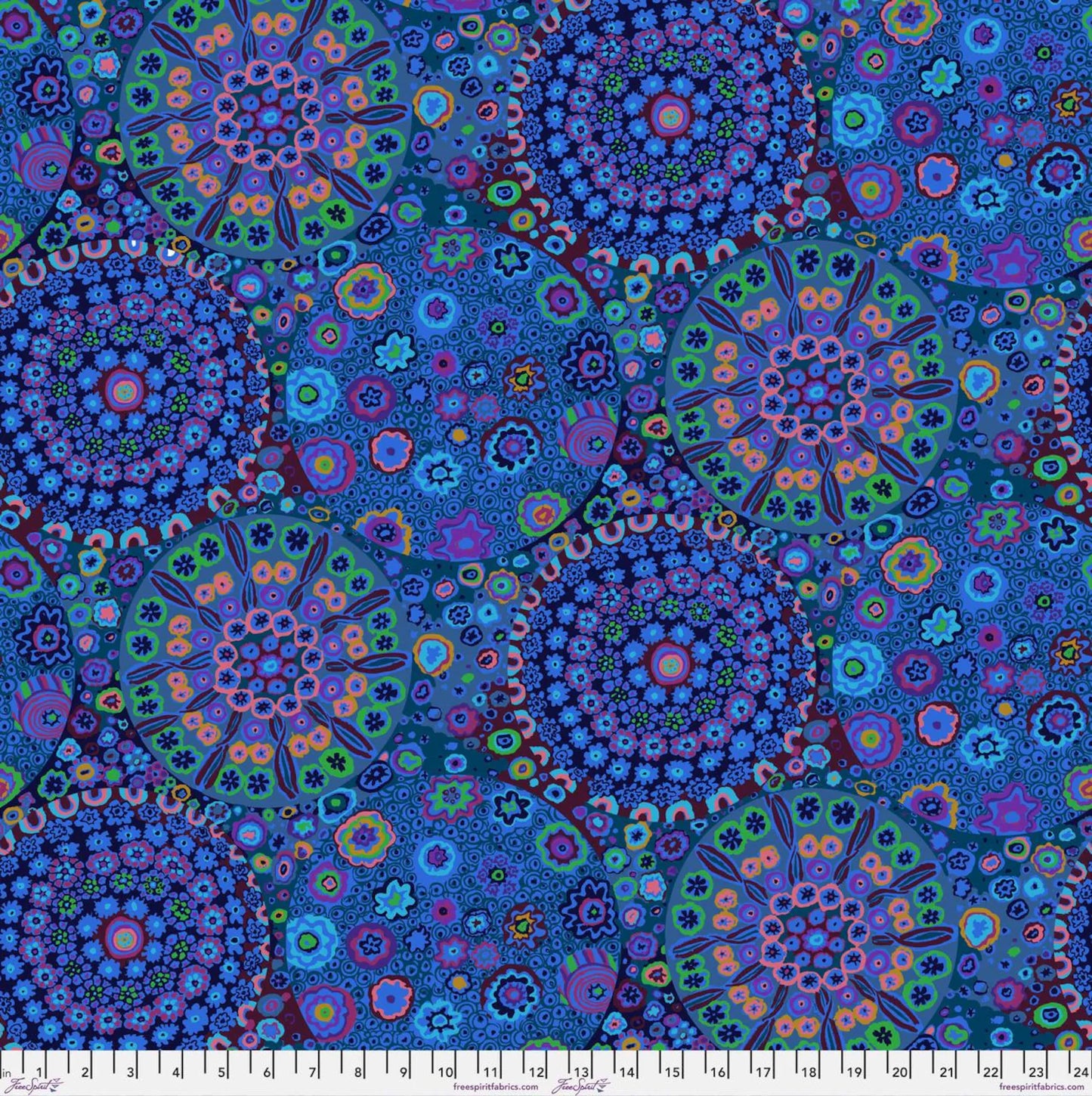 Freespirit | Kaffe Fassett | 107/108" Wide Back | 100% Cotton Sateen | Millefiore | Blue | QBGP006.BLUE