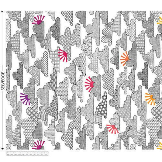 Windham Fabrics | Shayla Wolf |  108" Wideback | Head In The Clouds |  52890W-2DES