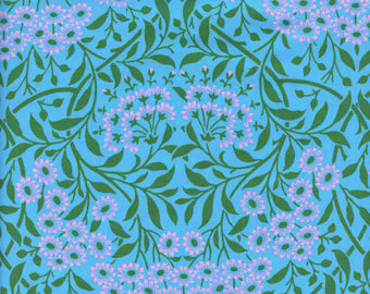 Free Spirit | Kaffe x Morris & Co. | Michaelmas Daisy | Aqua