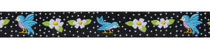 Tiny Blue Bird on dots Ribbon
