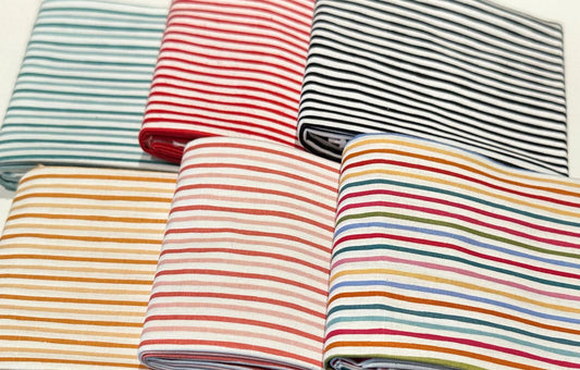 Poppie Cotton |  Jailhouse stripes Collection (6) one yard bundles