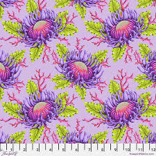 Free Spirit | Tula Pink | Floral Reef | Friends & Anemones | Ultraviolet