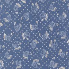 Moda | The HenHouse | Gingiber | Cross Stitch Chickens | Cobalt