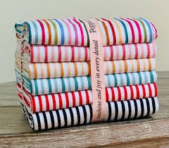Poppie Cotton |  Jailhouse stripes Collection (6) one yard bundles