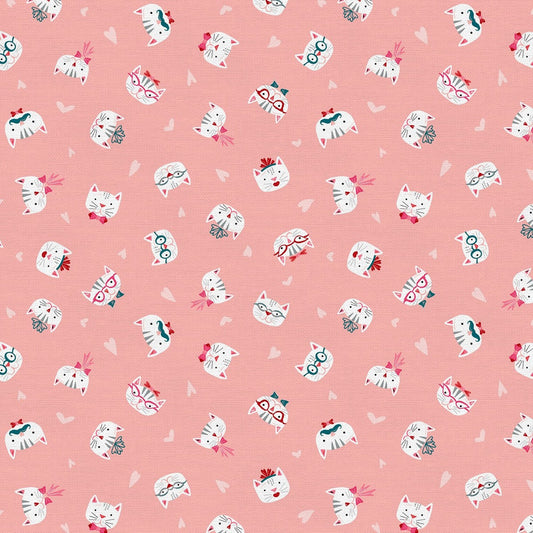 Paintbrush Studios | Love Cats | Cat Faces Pink/White