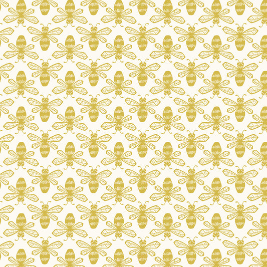 Cotton + Steel | Loes van Oosten | Sweet Floral Scent | Bee | LV802-YE3