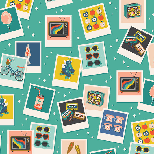 Cotton + Steel | East Coast | Oh Snap | Retro Teal