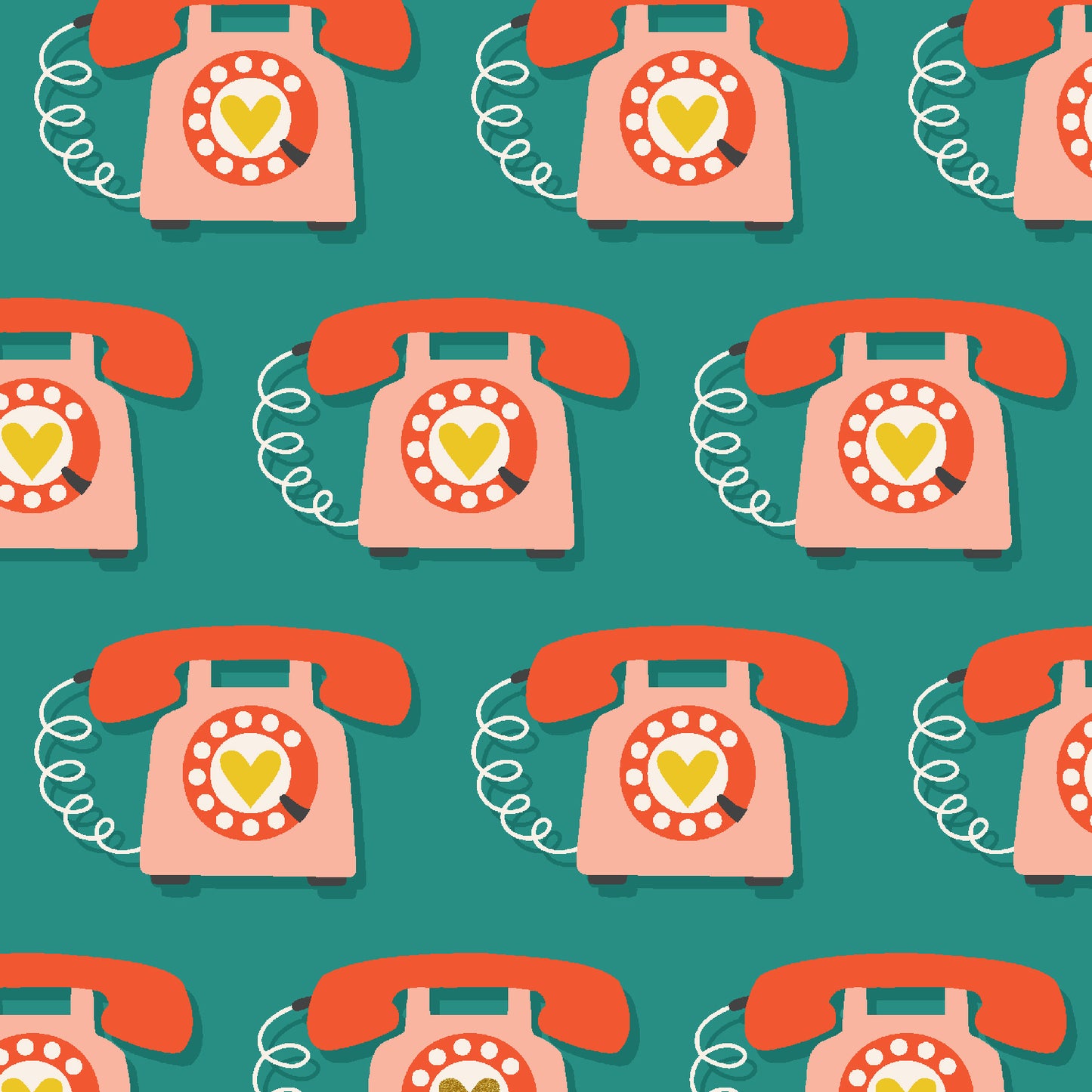 Cotton + Steel | Megan Kampa | East Coast | Speed Dial | Teal Metallic | MK103-TE3M