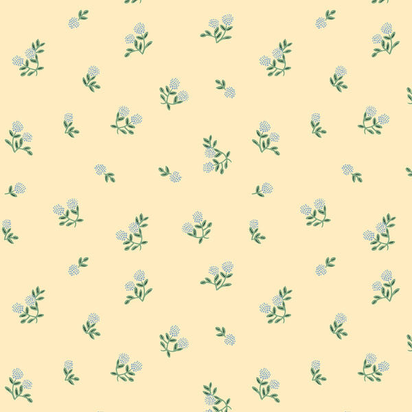 Ditsy Hydrangea Butter Home Sweet Home fabric by Rifle Paper Co.