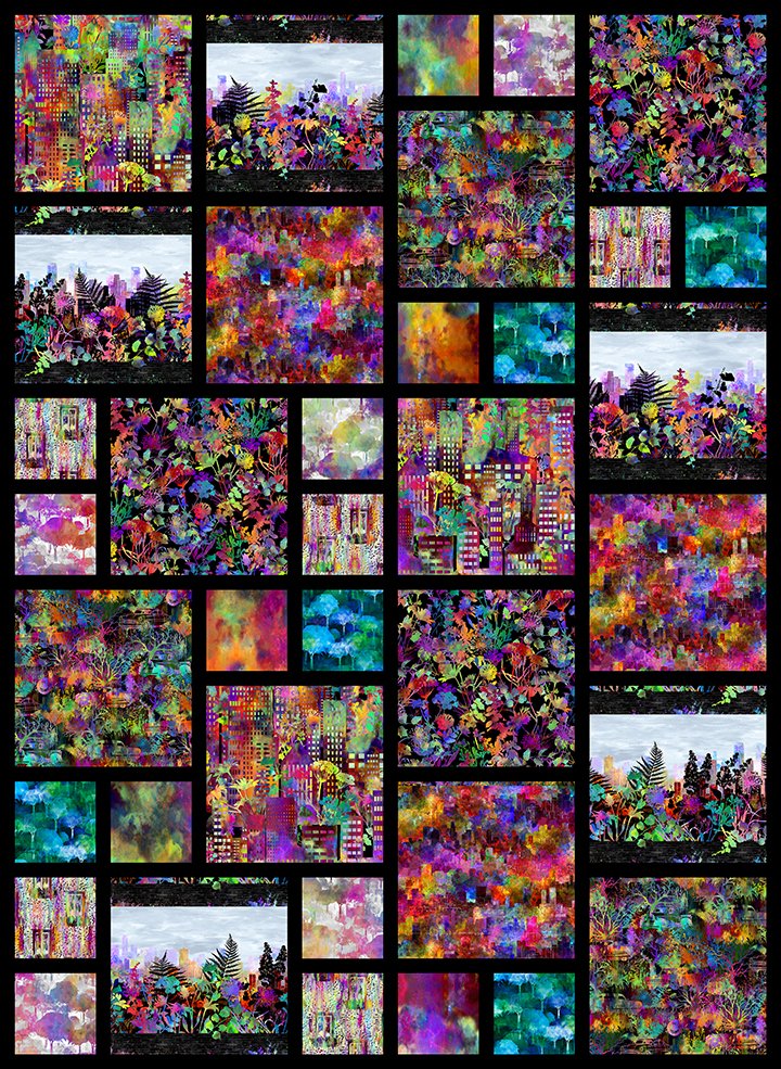 In The Beginning Fabrics | Jason Yenter | Urban Jungle Quilts | Contains 5 Quilt Patterns