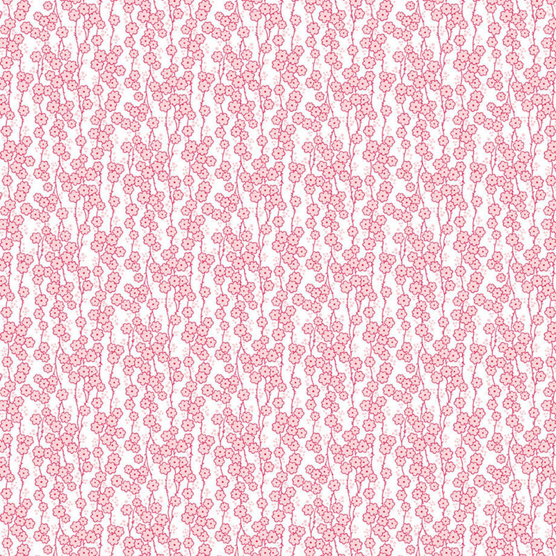 Quilting in Bloom - Floral Stripe Pink Multi Fabric by Lorelai Kuecker for Northcott