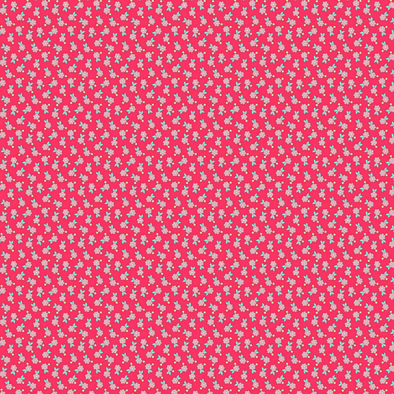 Quilting in Bloom - Blossom Toss Red Multi Fabric by Lorelai Kuecker for Northcott
