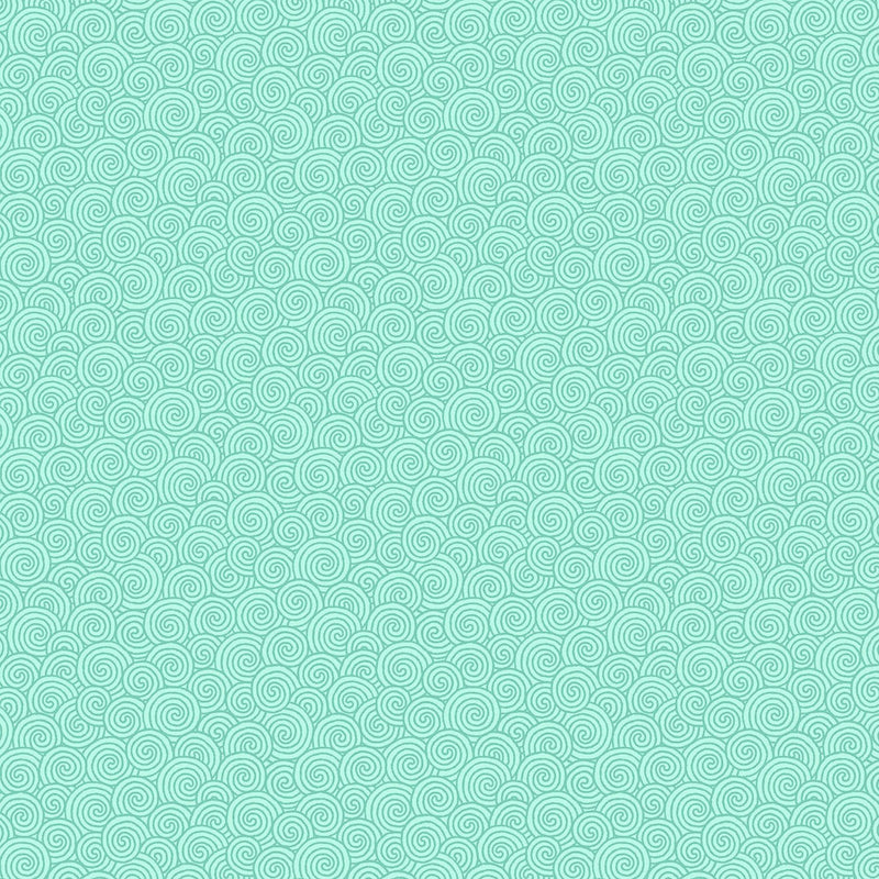 Quilting in Bloom - Scroll Blender Light Turquoise Fabric by Lorelai Kuecker for Northcott