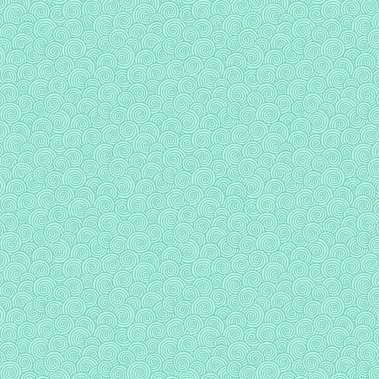 Quilting in Bloom - Scroll Blender Light Turquoise Fabric by Lorelai Kuecker for Northcott