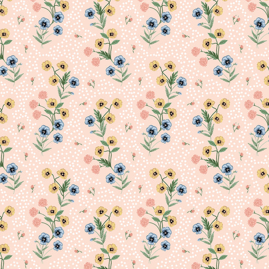 Poppy Pink Home Sweet Home fabric by Rifle Paper Co.