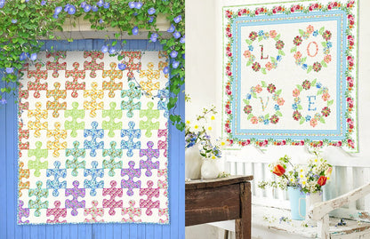 In The Beginning Fabrics | Jason Yenter | Charming Floral Quilts | Contains 6 Quilt Patterns