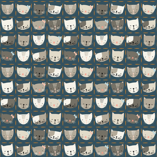 Cotton + Steel | Sazerelli Designs | Kitty Kats | Kitty Kat Kuties | SD100-TA1